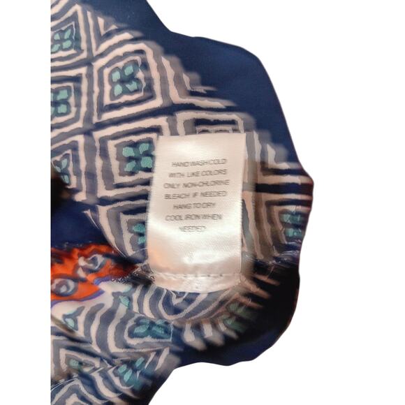 DANIEL RAINN Boho Peasant Top Blouse Flowy Small Colorful Travel Career V-Neck - Picture 7 of 9